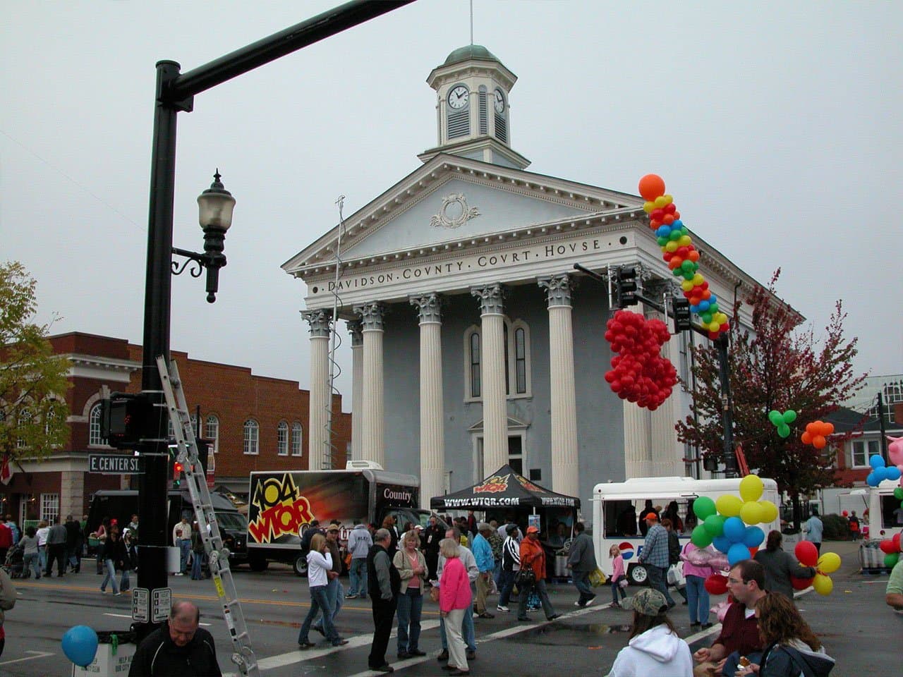 Crowd of people at Lexington Barbecue Festival in Lexington, NC