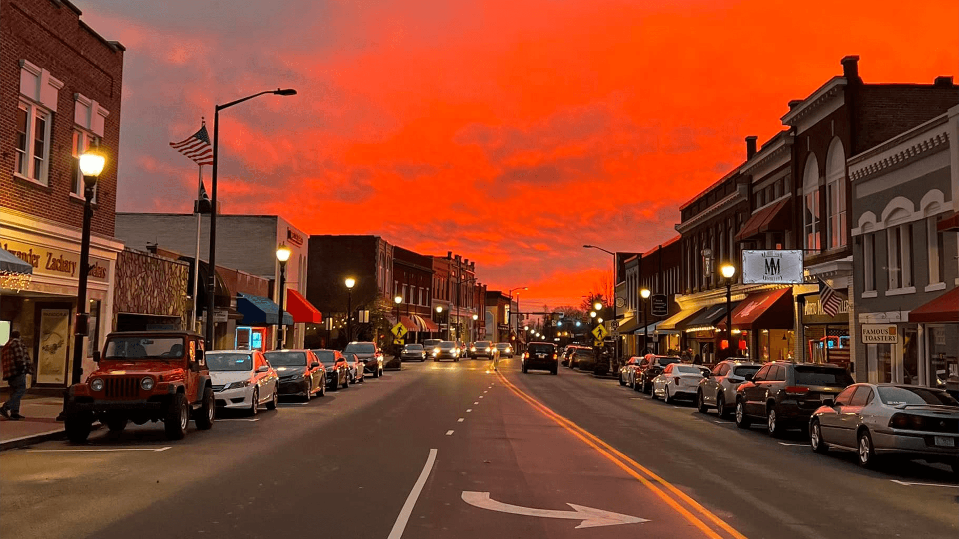 Historic District in Mooresville, NC with charming architecture and tree-lined streets