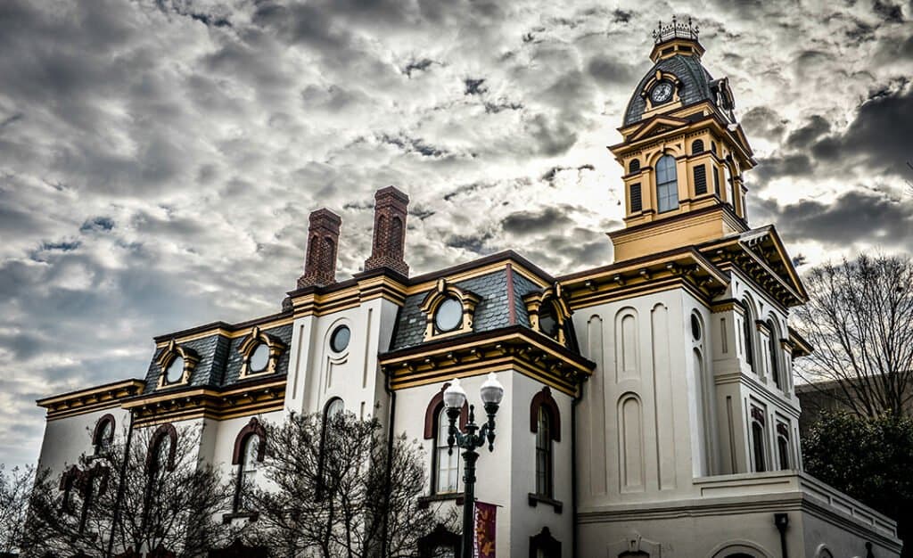 Exterior view of the Historic Cabarrus County Courthouse in Concord