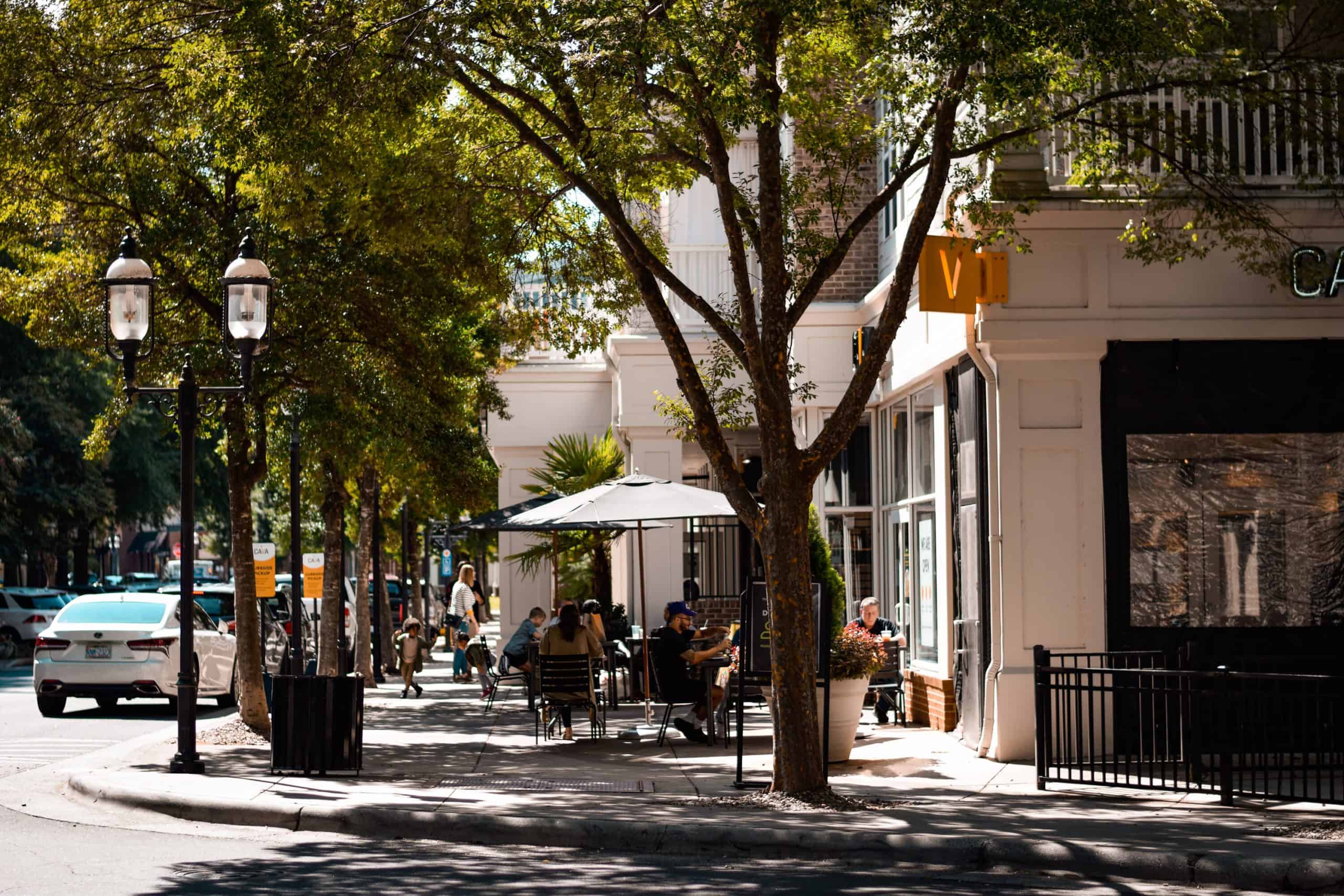Birkdale Village shopping and dining area in Huntersville NC