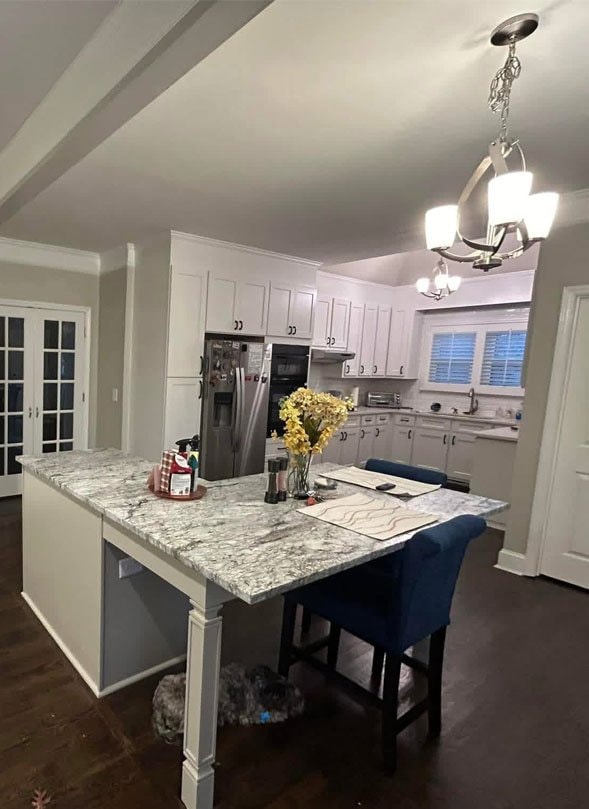 River white kitchen revival transformation with bright, elegant styling
